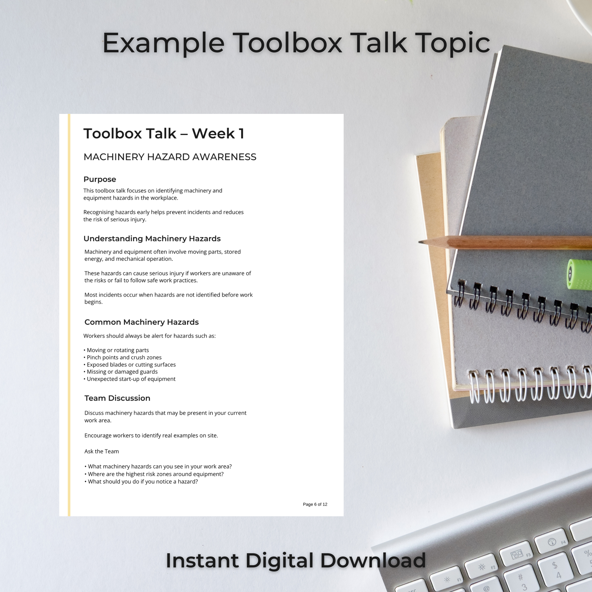 Workplace Safety Toolbox Talks & Safety Communication Kit | JUNE 2026