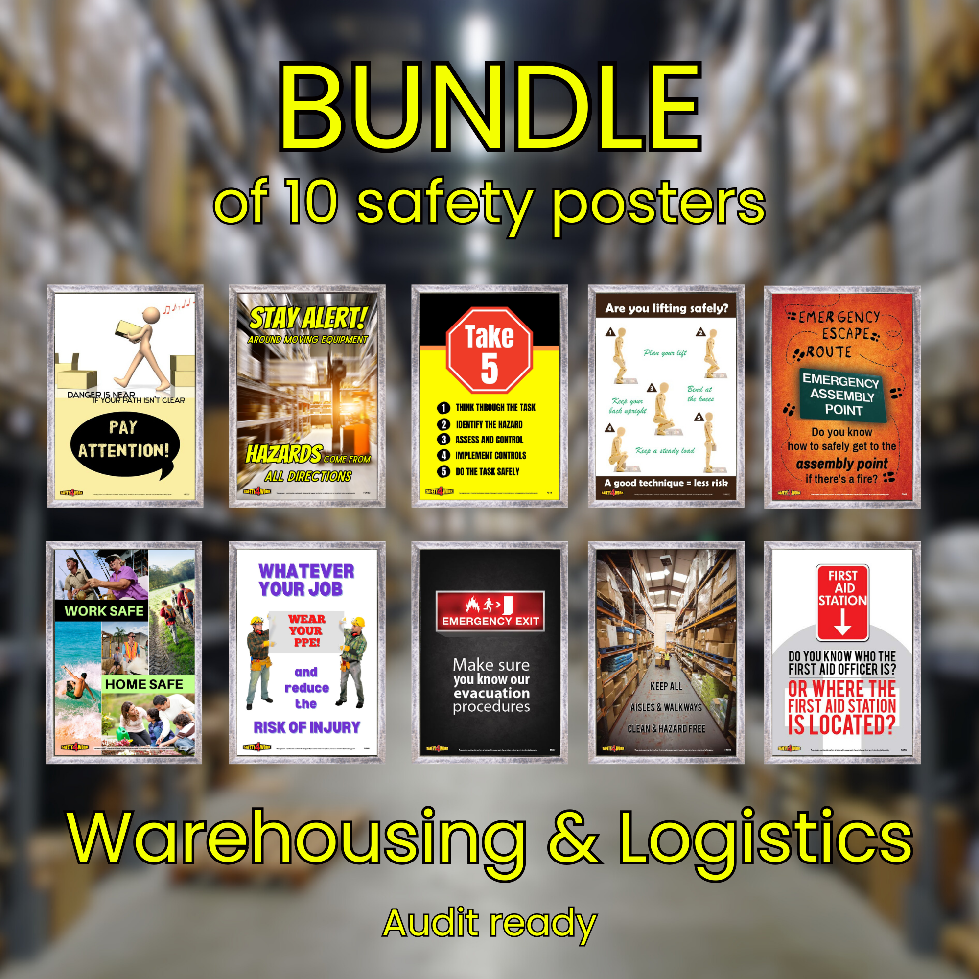 Warehouse & Logistics Safety Poster Bundle – A3 Audit Ready