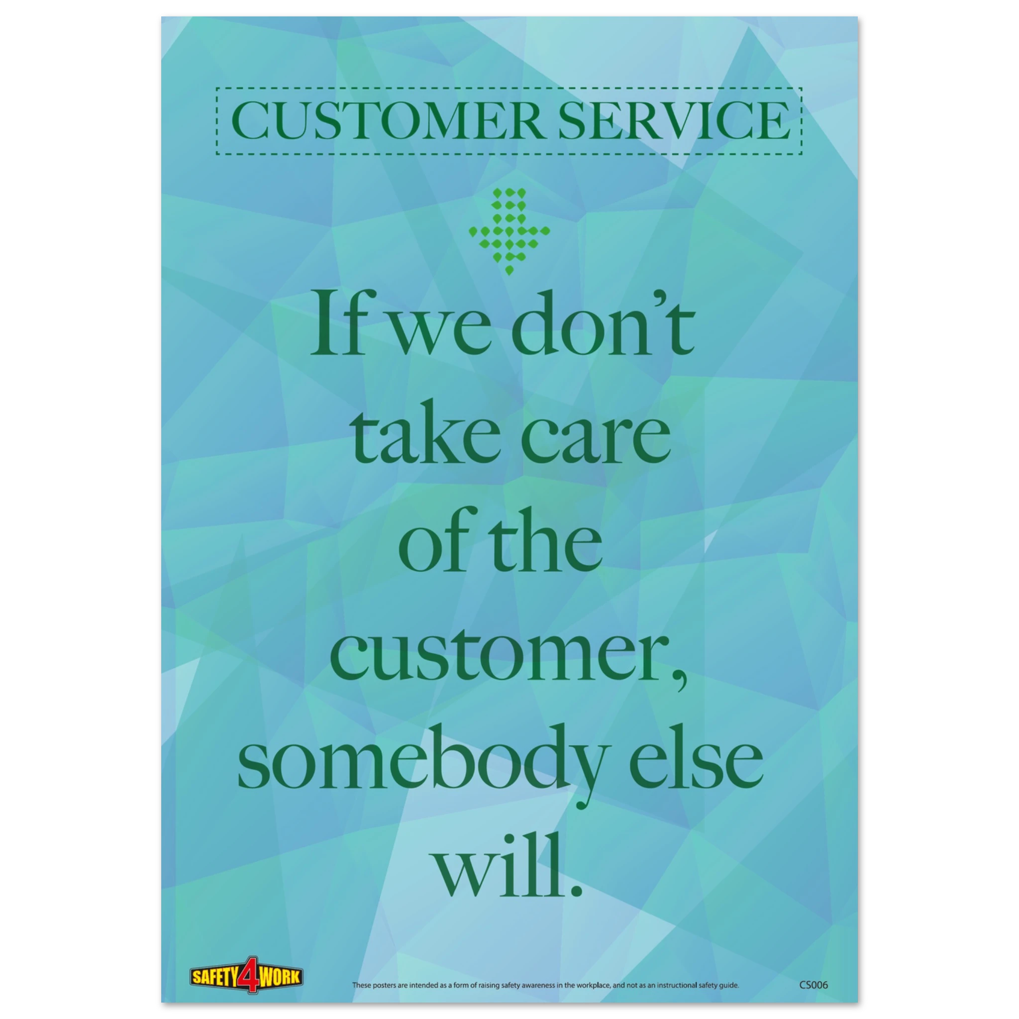 Workplace Health & Safety Poster | Employee Workplace Awareness Poster | Customer Service Workplace Safety Poster - CS006