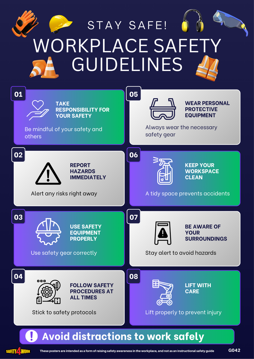 G042- General Workplace Safety Poster Digital Download- No Shipping ...