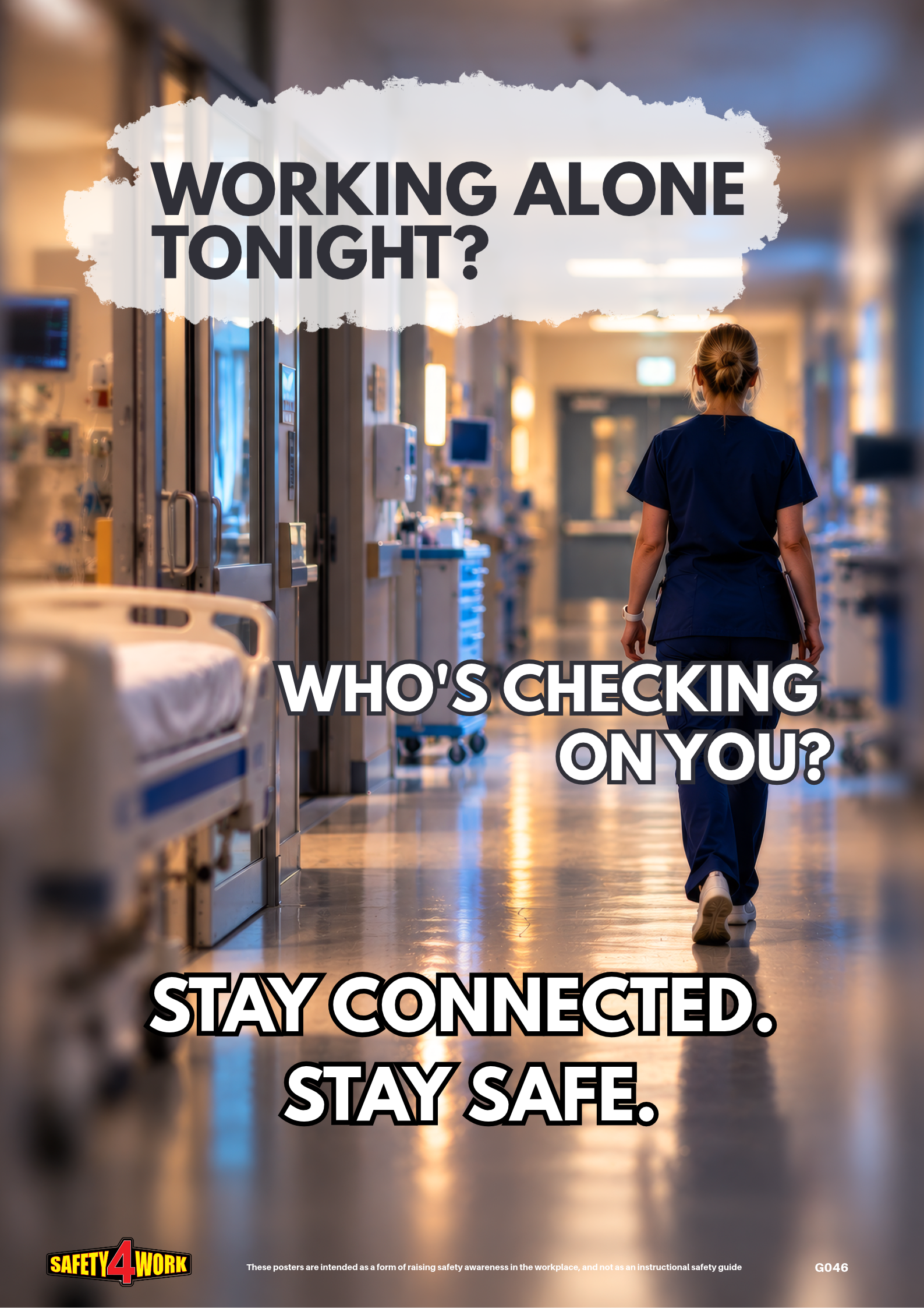 Working Alone Safety Poster | Night Shift Worker Safety – G046
