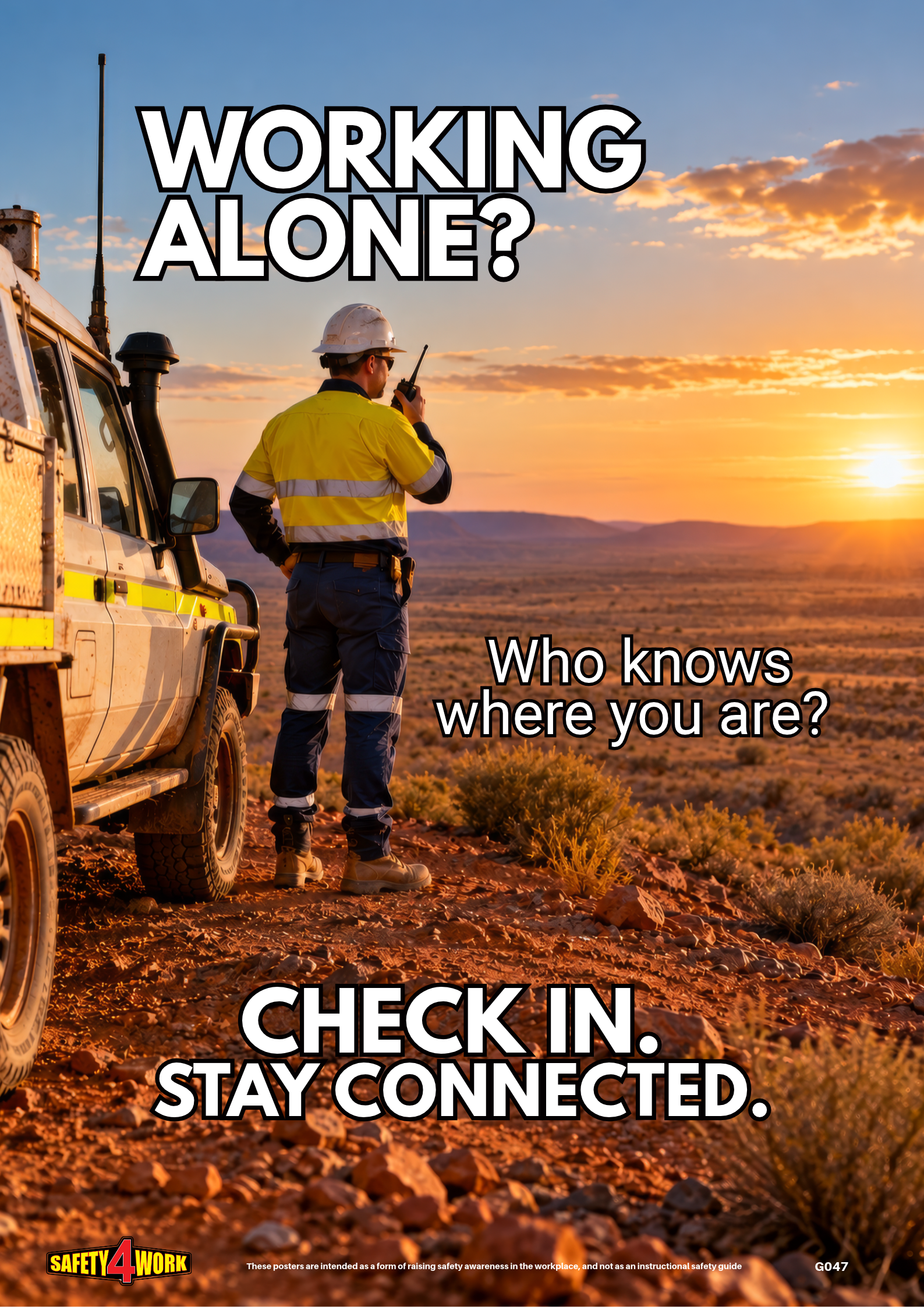 Remote & Isolated Worker Safety Poster | Working Alone? – G047