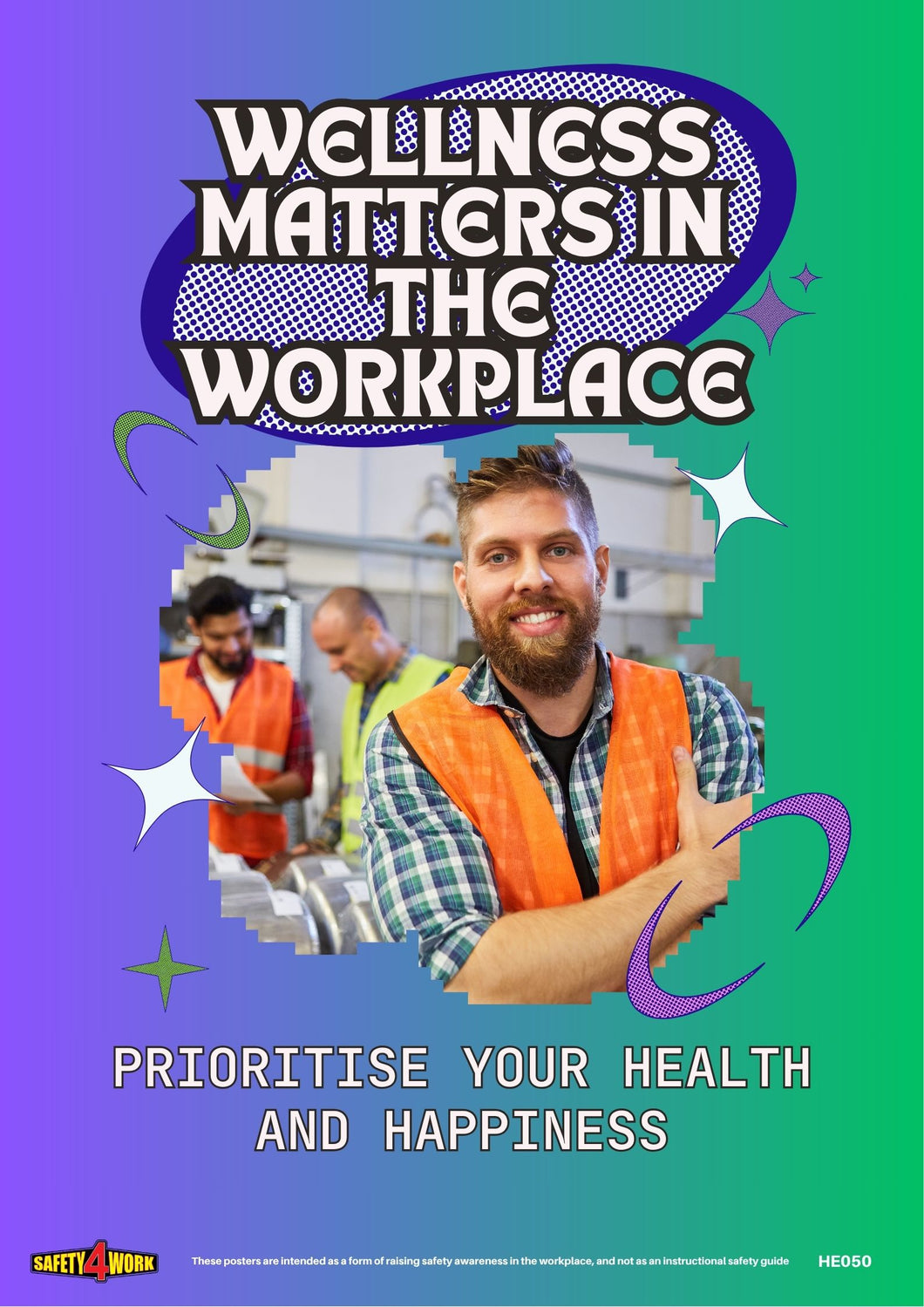 Health, wellness i the workplace, colorful, factory, happiness