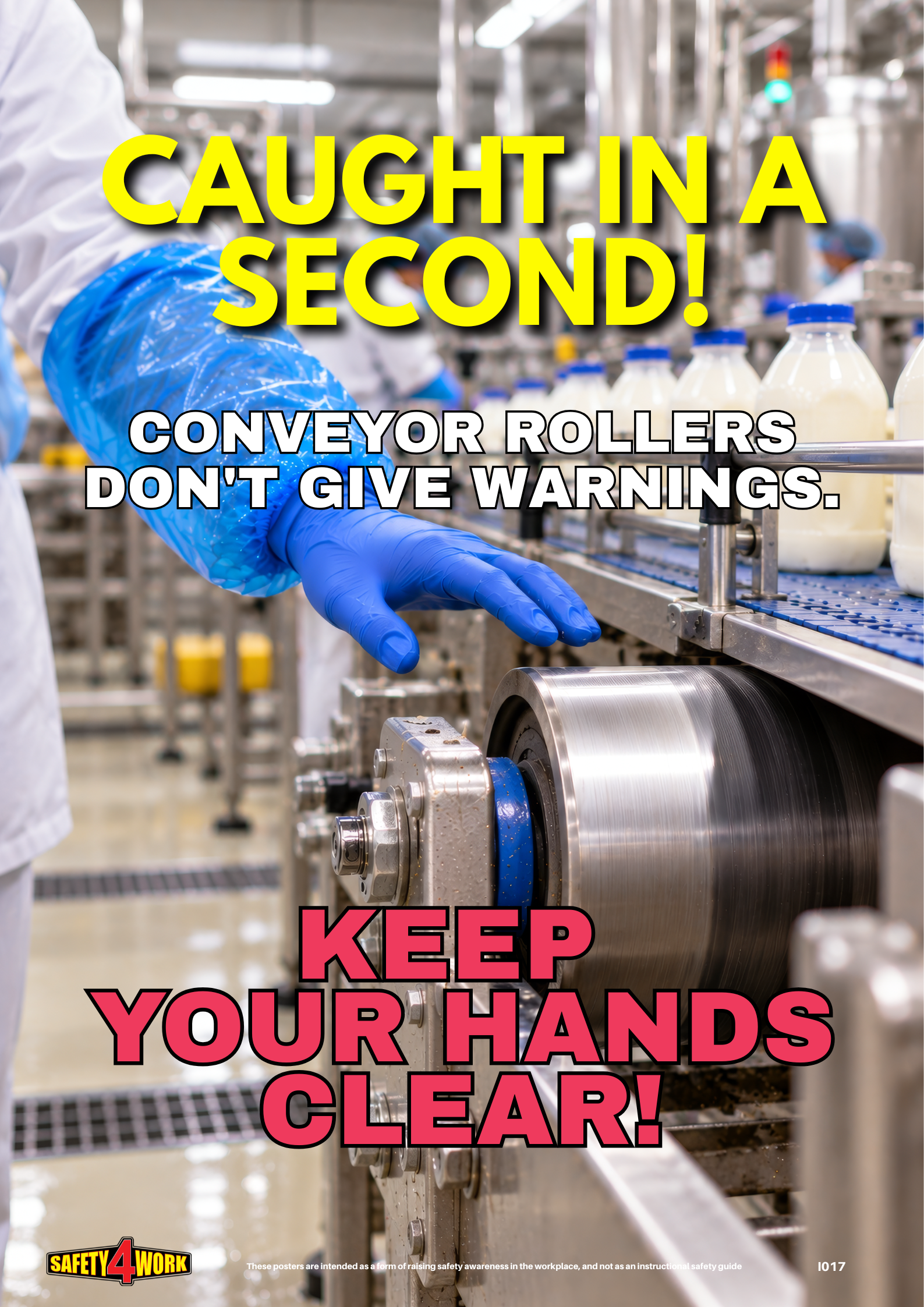 Conveyor Roller Safety Poster | Keep Your Hands Clear – I017