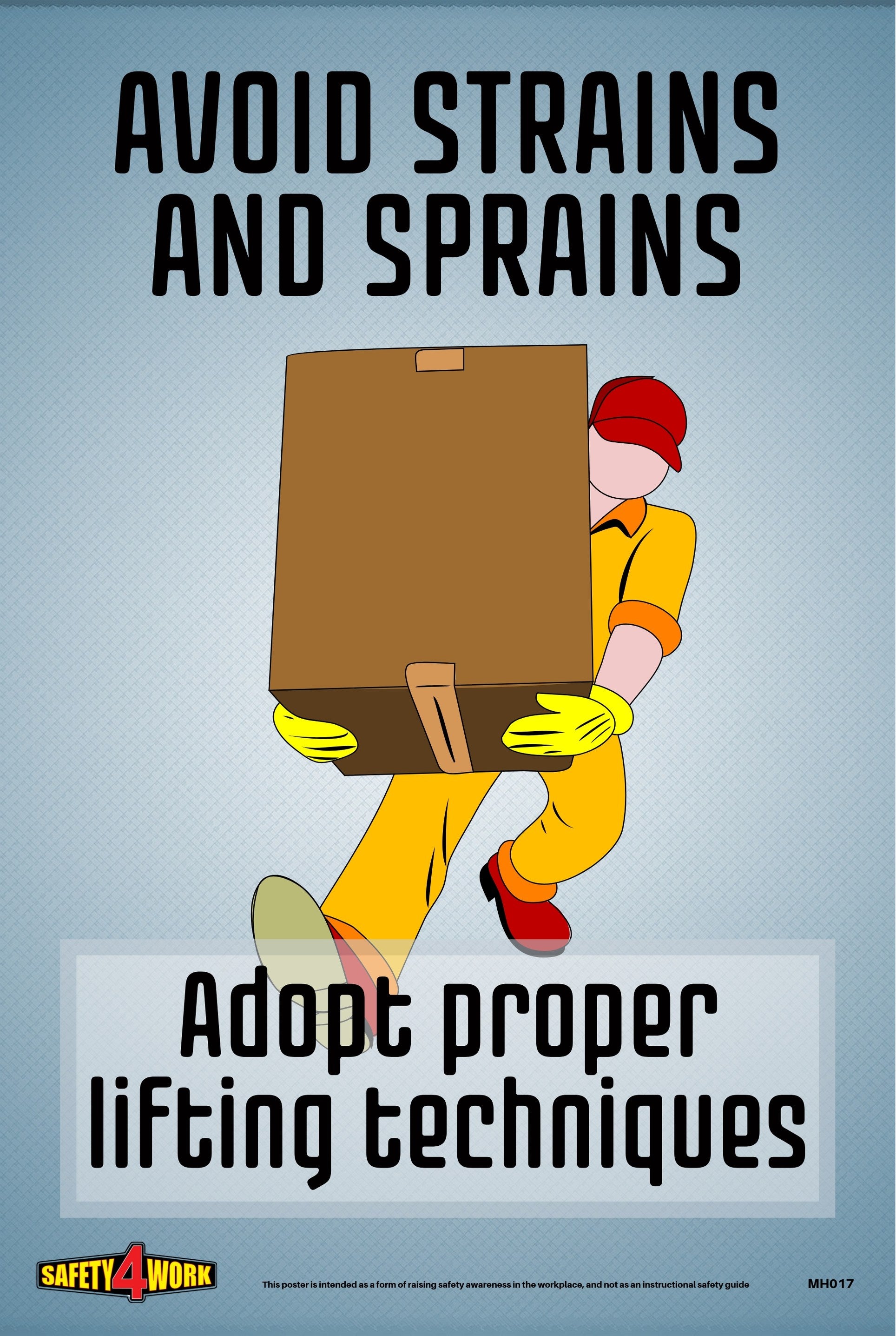 Workplace Health & Safety Poster | Employee Workplace Awareness Poster | Manual Handling Safety Poster - MH017