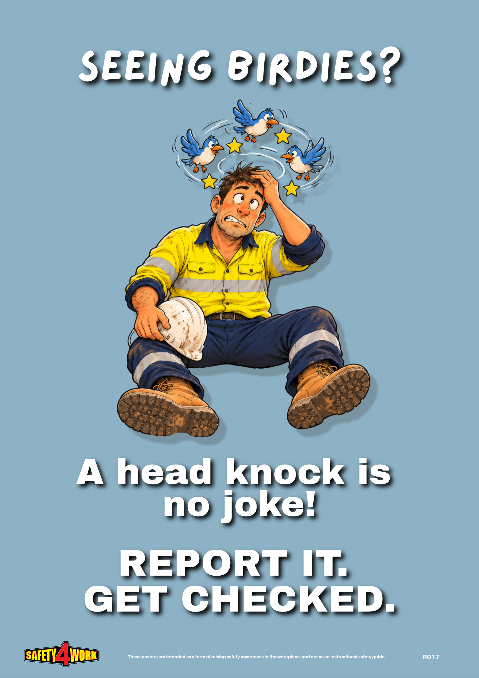 Concussion Awareness Safety Poster | Report Head Injuries – R017