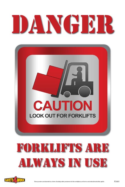 Workplace Health & Safety Poster | Employee Workplace Awareness Poster | Forklift Safety Poster - FO001