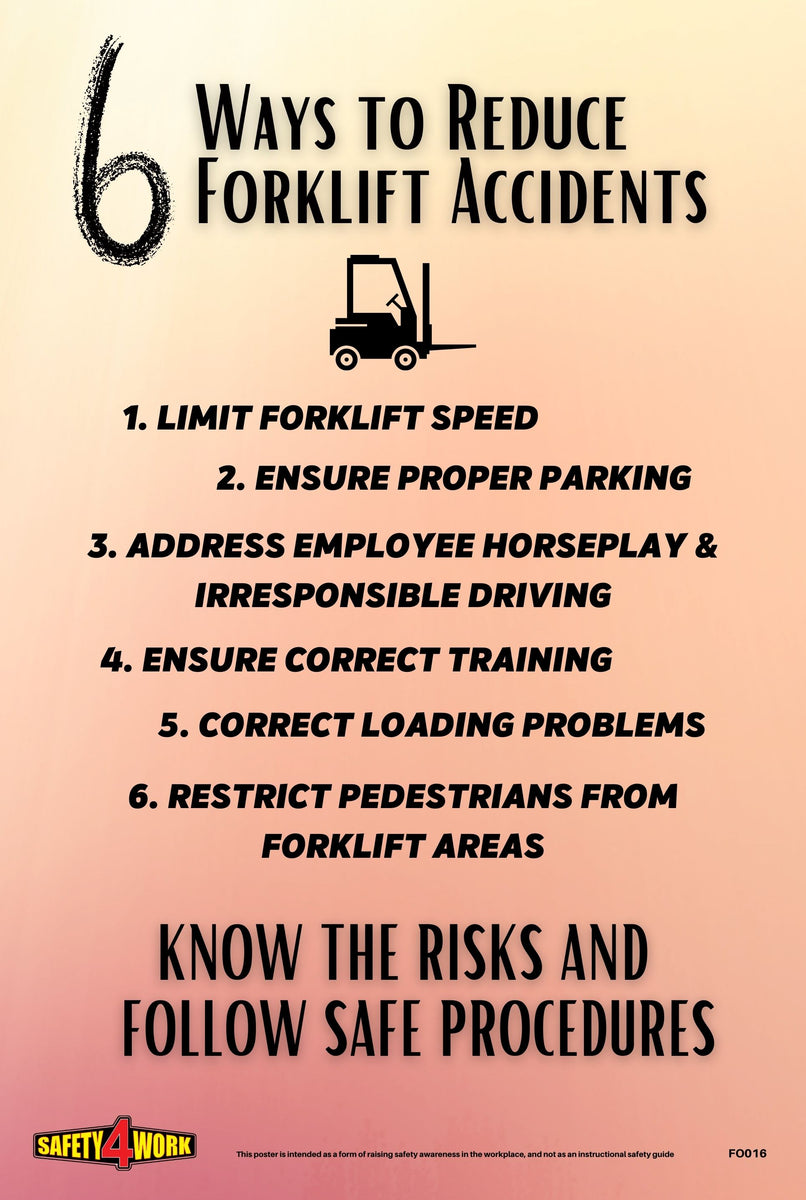 Fo016 Forklift Workplace Safety Poster Safety4work Fo016 Forklift Workplace Safety Poster Safety4work