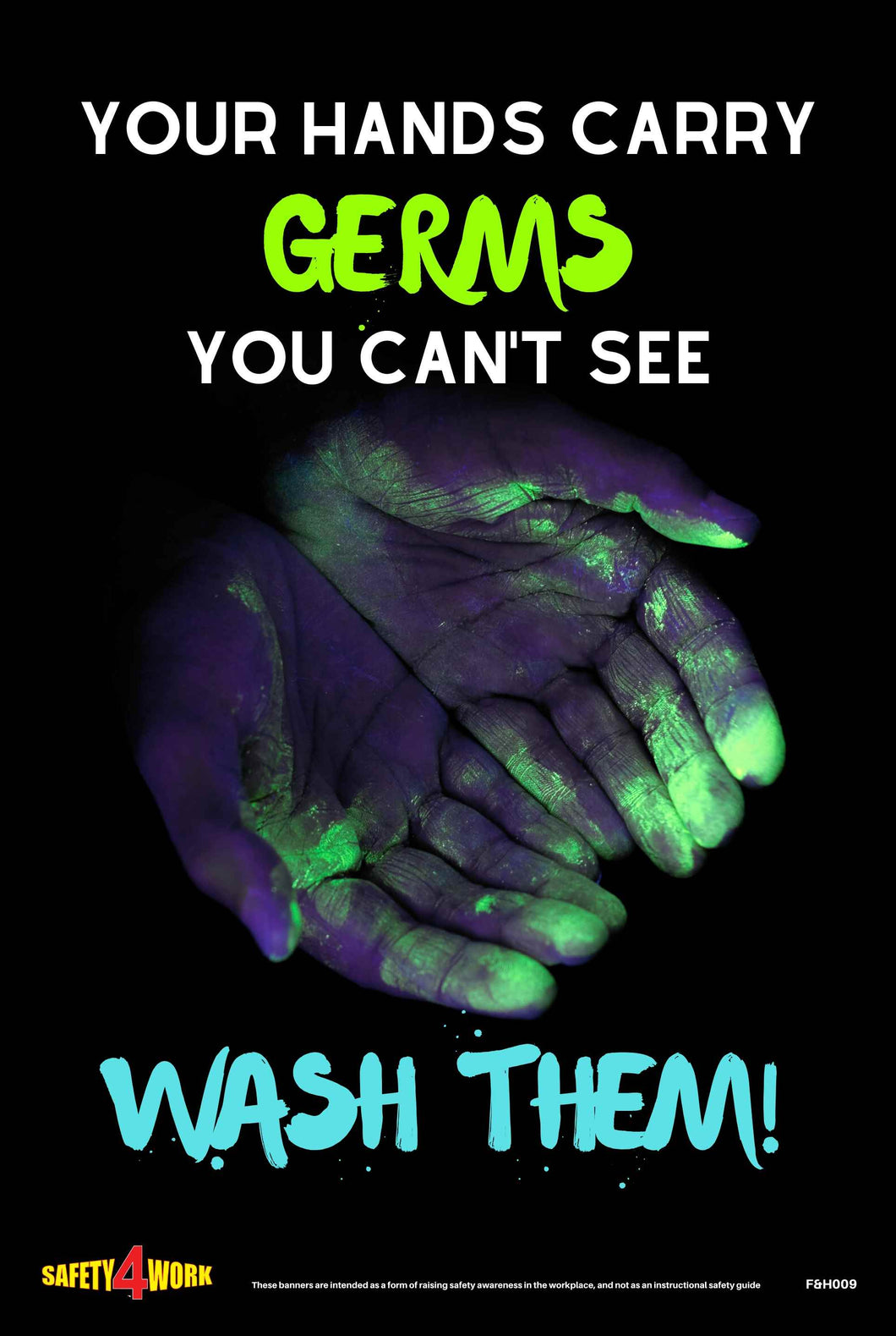 Handwashing, germs, safety poster