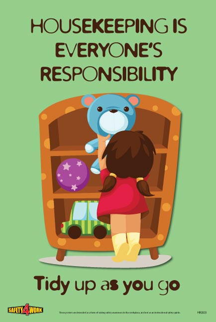 Workplace Health & Safety Poster | Employee Workplace Awareness Poster | Housekeeping Safety Poster - HK003