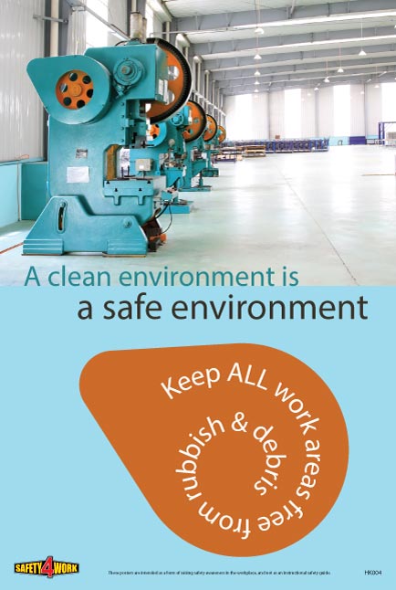 Workplace Health & Safety Poster | Employee Workplace Awareness Poster | Housekeeping Safety Poster - HK004