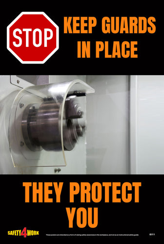 Industrial, workplace, poster, machine guards, 